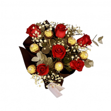 6 Rosas mas Ferrero Rocher